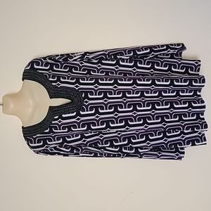 Soft by Avenue Womens 22/ 24 Polyester Blend Purple Black Bohemian Print Top